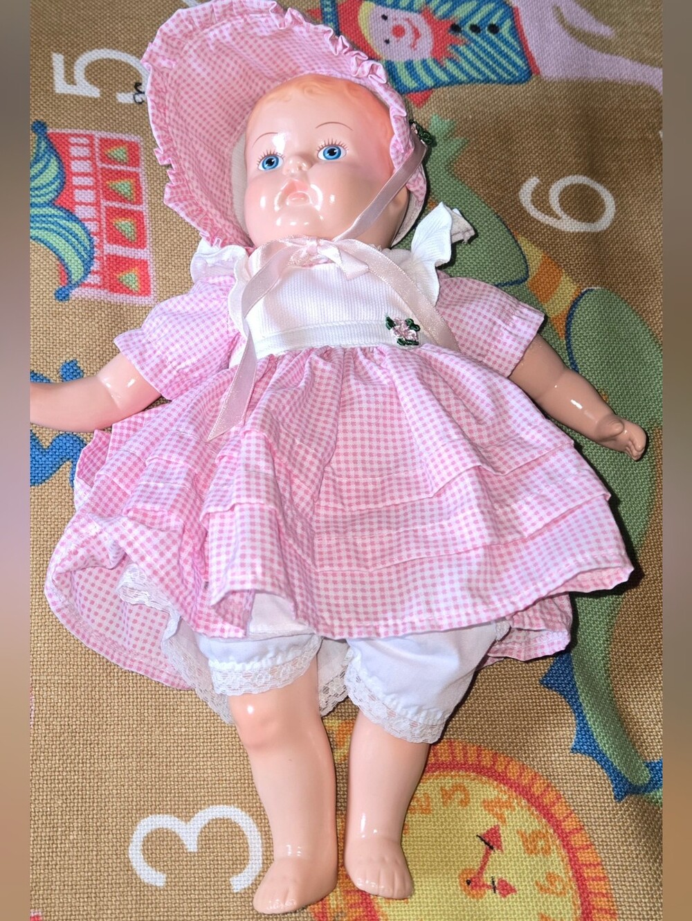 Vintage Horsmann Pink Baby Doll in Gingham Dress